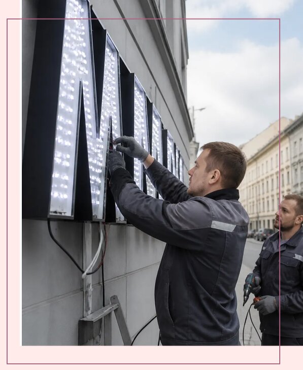 Изготовление и монтаж светодиодных LED вывесок в Кургане