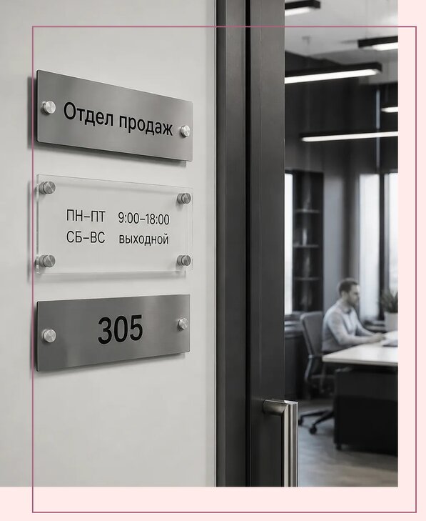 Офисные таблички на дверь в Кургане по цене от 5051 р. | Аванза-Крг
