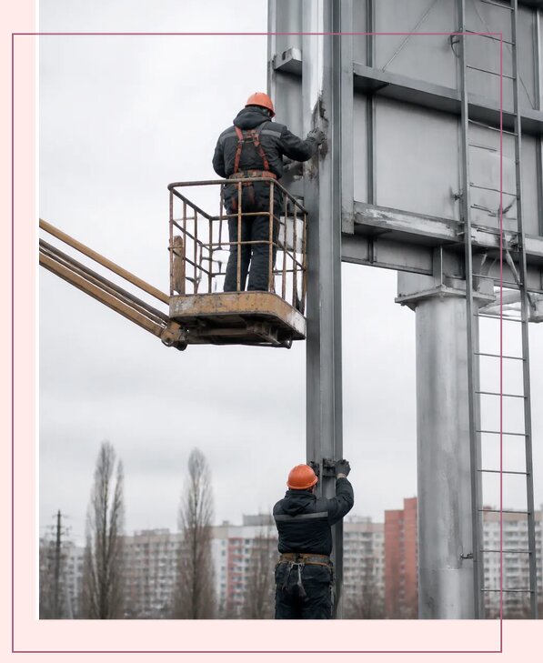 Профессиональный монтаж рекламных щитов и конструкций в Кургане